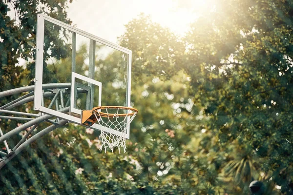 Natura Campo Basket Cesto Allenamento Fitness Torneo Gioco Punteggio Esercizio — Foto Stock