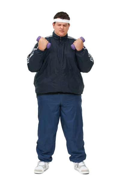 Could Any Heavier Full Length Studio Shot Young Obese Man — Stock Photo, Image