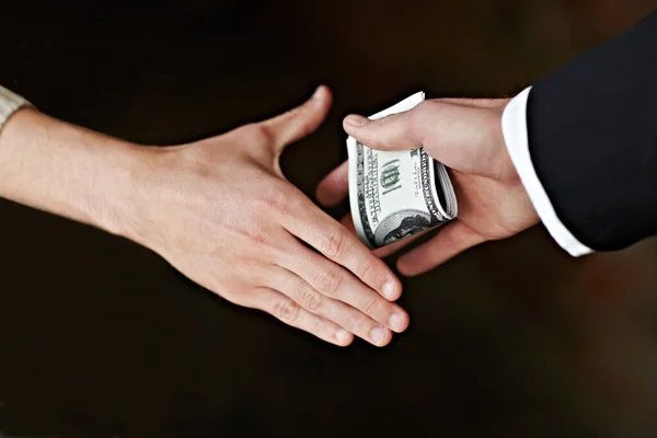 Ensuring Outcome Hands Receiving Illegal Payoff — Stock Photo, Image