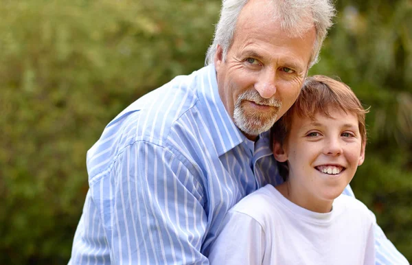 Dedicated Devoted Father Son Spending Time Park Royalty Free Stock Photos