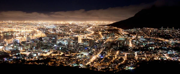 Ciudad Cobra Vida Por Noche Vista Paisaje Ciudad Por Noche —  Fotos de Stock