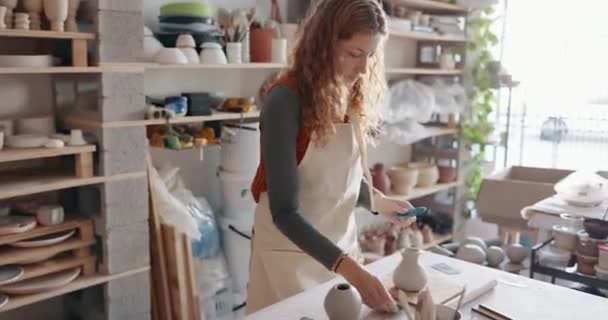 Clay Konst Och Människor Lär Sig Keramik För Att Skapa — Stockvideo