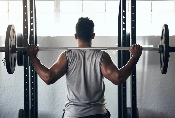 Ejercicio Fitness Gimnasio Barra Levantamiento Pesas Para Hombre Cuerpo Entrenamiento —  Fotos de Stock