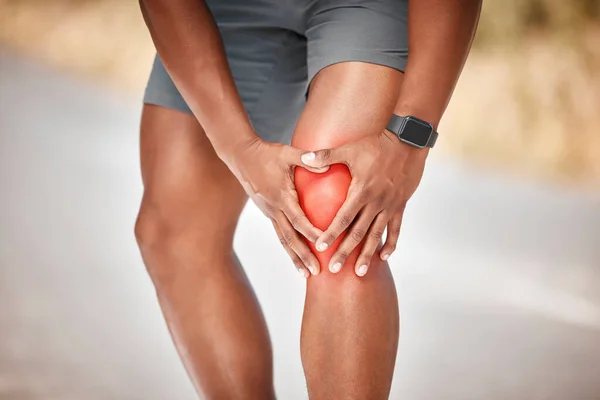 Heb Een Pees Mijn Knie Getrokken Een Onherkenbare Man Die — Stockfoto