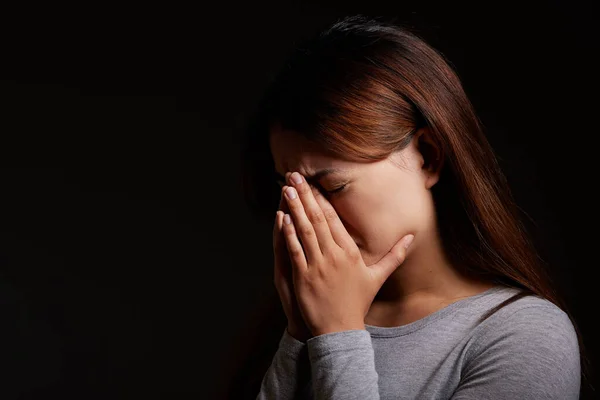 Het Het Geschreeuw Mij Een Jonge Vrouw Ervaart Geestesziekte Tegen — Stockfoto