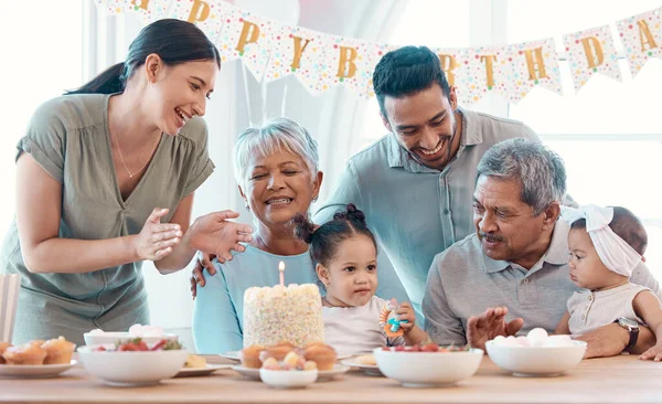 Special Day Our Special Lady Family Celebrating Birthday Together Home — Stock Photo, Image