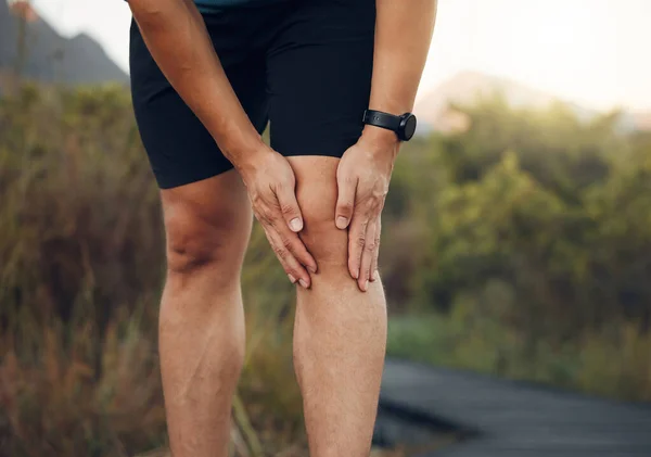 Dolor Rodilla Piernas Artritis Del Corredor Atleta Entrenamiento Entrenamiento Ejercicio —  Fotos de Stock