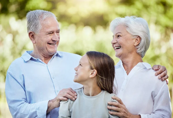 How Can Our Precious Granddaughter Little Girl Spending Time Outdoors — Stock Photo, Image