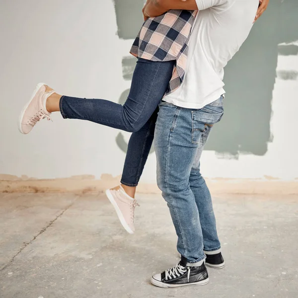 Gjorde Huset Till Vårt Hem Ett Ungt Par Målar Ett — Stockfoto