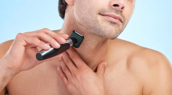 Quanto Mais Afiada Navalha Mais Perto Fica Barba Jovem Rapando — Fotografia de Stock