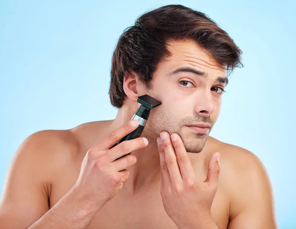 Nur Eine Schnelle Rasur Ein Junger Mann Rasiert Sich Vor — Stockfoto