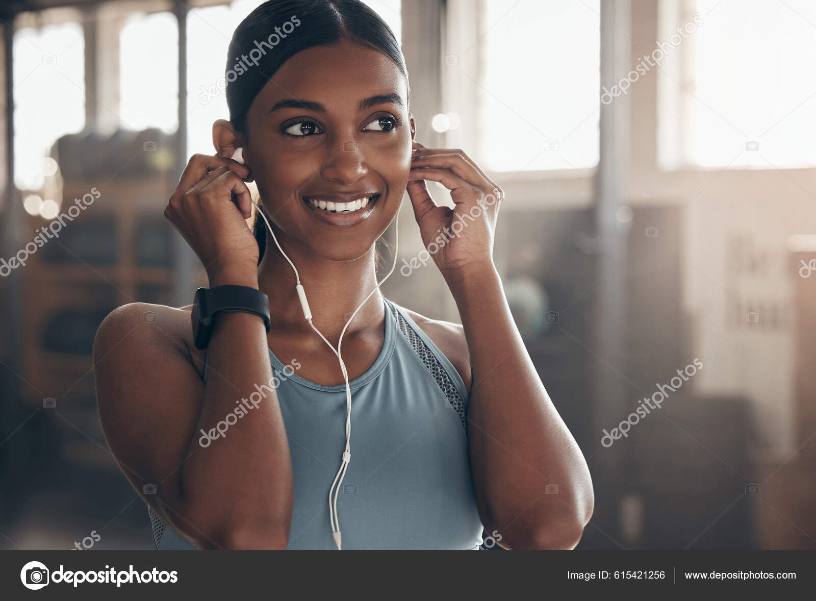 Blast Your Favourite Tunes Work Out Sporty Young Woman Listening