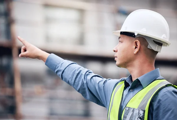 Eso Increíble Arquitecto Varón Maduro Haciendo Controles Sitio Construcción — Foto de Stock