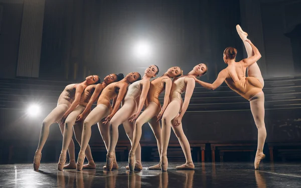 Vernos Bailar Oír Hablar Nuestros Corazones Grupo Bailarines Ballet Practicando — Foto de Stock