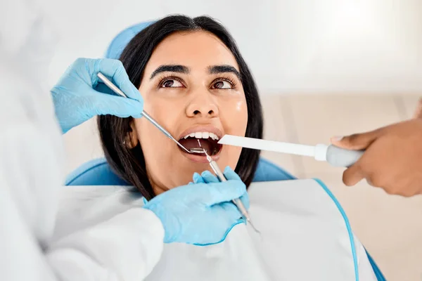 Lets Get Young Woman Having Dental Work Done — Stock Photo, Image