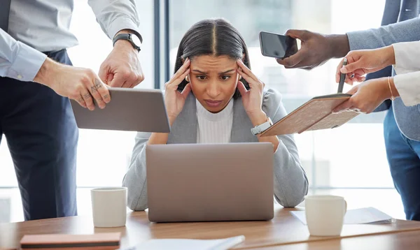 Voy Superar Este Día Una Joven Empresaria Que Siente Estresada — Foto de Stock