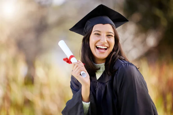 Cropped Portrait Attractive Young Female Student Celebrating Graduation Day Royalty Free Stock Images