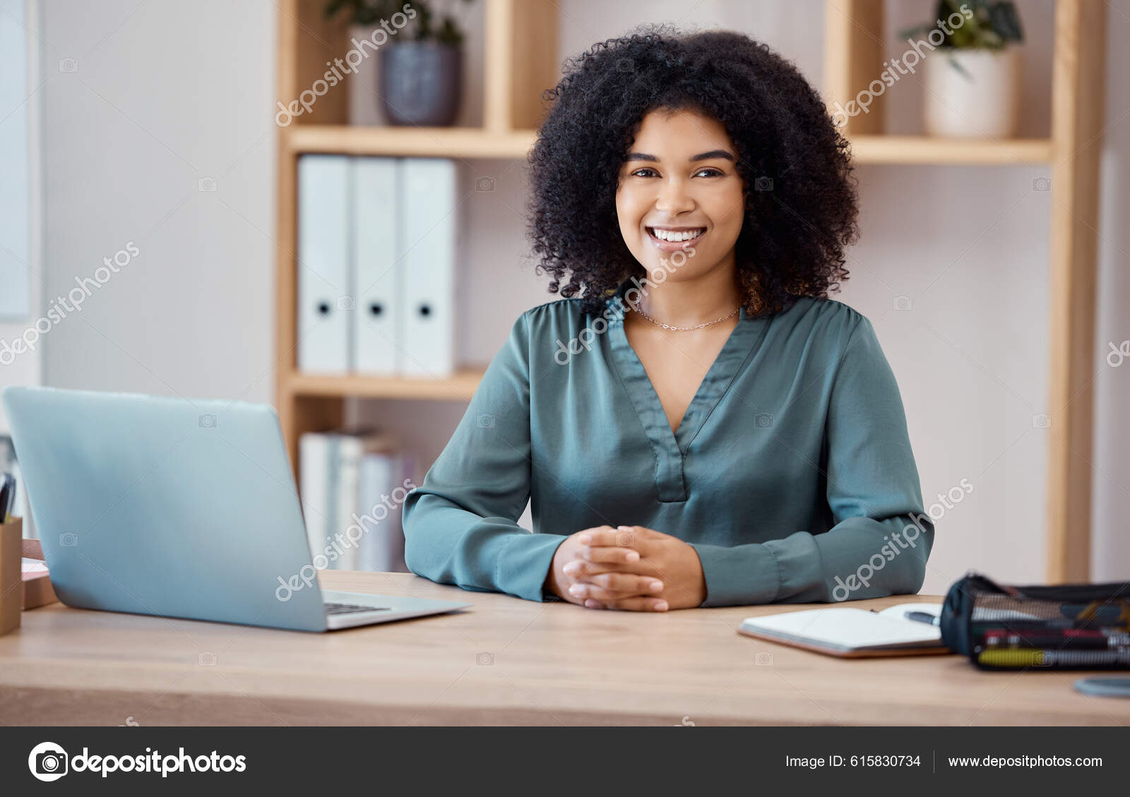 Stylish woman working at her desk