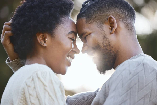 Say Youll Mine Young Couple Being Loving While Camping Together — Stock Photo, Image