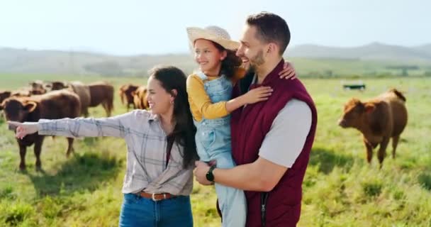 Lantbruk Boskap Och Familj Semester Landsbygden Argentina För Hållbar Livsstil — Stockvideo