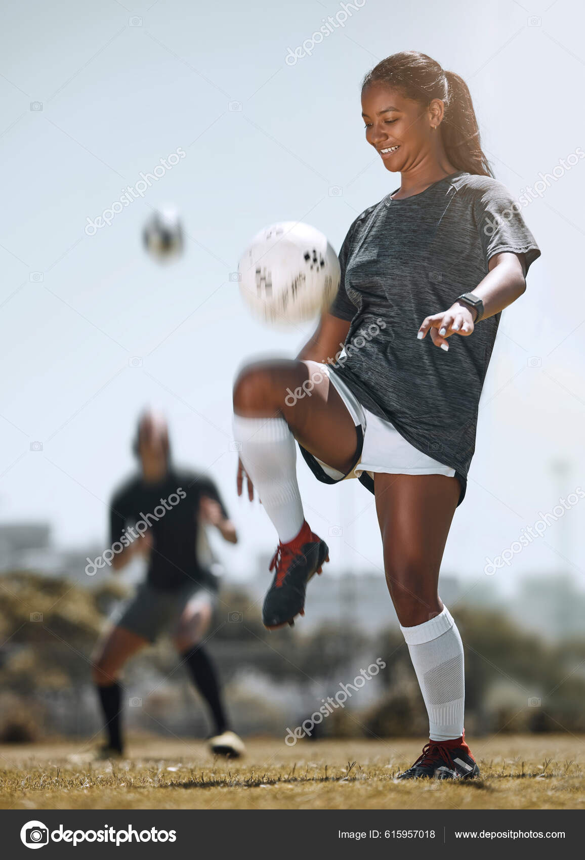 Football Sports Training Woman Juggling