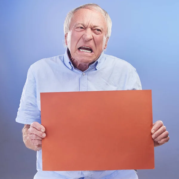 Knorrig Zal Knorrig Laten Zien Studio Shot Van Een Senior — Stockfoto