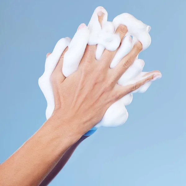 Enjoying Soapy Soft Smooth Moment Studio Shot Unrecognisable Woman Rubbing — Stock Photo, Image