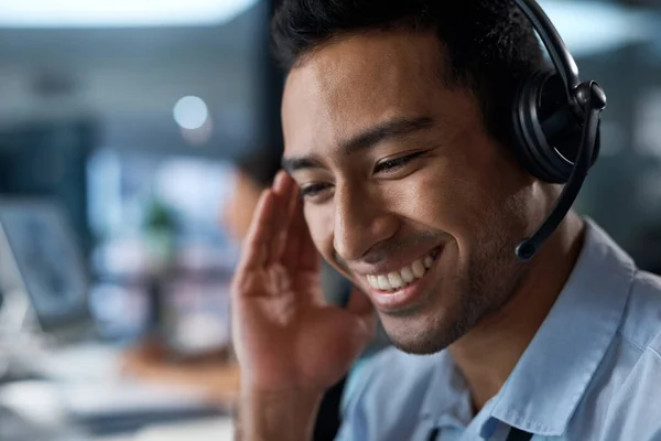 Dont Just Say Speak Existence Young Man Using Headset Modern — Stock Photo, Image