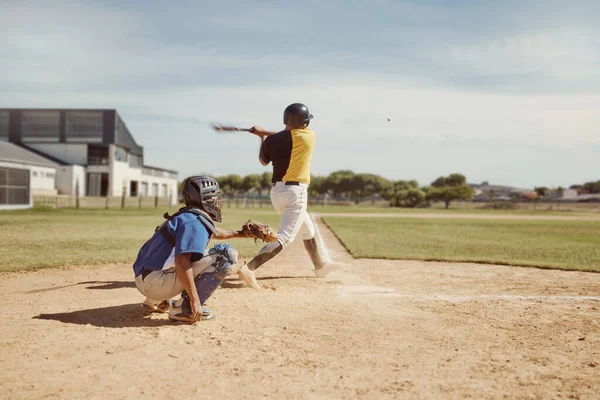 Bateador Béisbol Equipo Béisbol Hombre Con Bate Campo Competición Juego —  Fotos de Stock