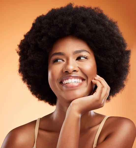 Belleza Mujer Negra Bienestar Feliz Maquillaje Estético Natural Cuidado Piel —  Fotos de Stock