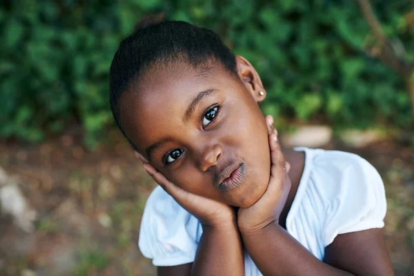 Papá Dice Que Soy Hermosa Princesa Una Adorable Niñita Parada — Foto de Stock