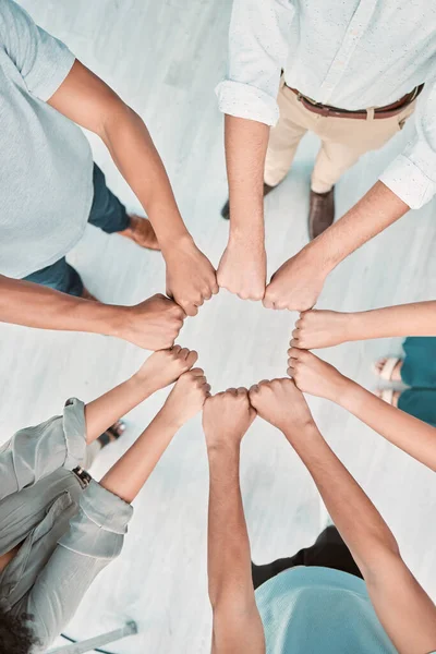 Teamwork Geschäftsleute Und Handkreis Für Zusammenarbeit Unterstützung Und Motivation Für — Stockfoto