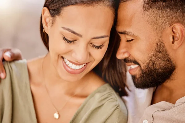 Face Love Couple Man Woman Bonding Intimate Moment Together Home — Stock Photo, Image