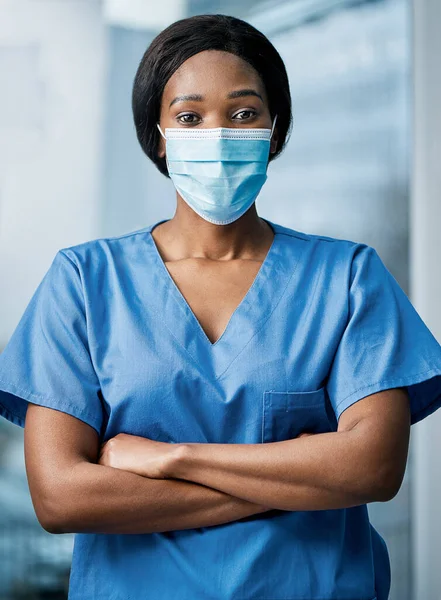 Prontos Para Lidar Com Qualquer Emergência Retrato Médico Usando Uma — Fotografia de Stock