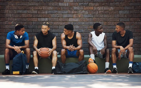Basketbal Sportteam Teamwork Break Spreken Inspanning Training Fitness Black Team — Stockfoto