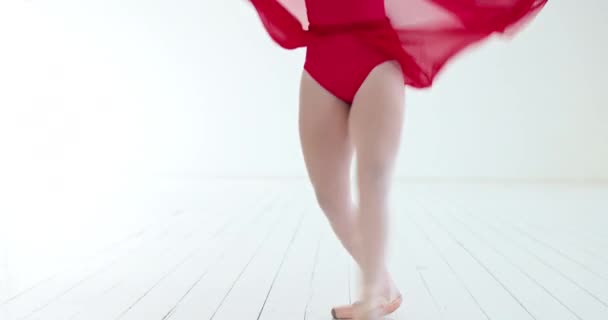 Szkolenie Dla Kobiet Baleriny Lub Tańca Studyjnego Scenie Twórczej Lub — Wideo stockowe