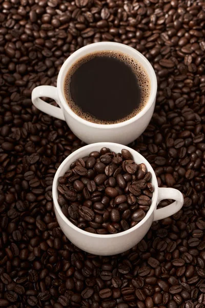 Kaffe Gör Livet Bättre Närbild Bild Bild Två Koppar Kaffe — Stockfoto