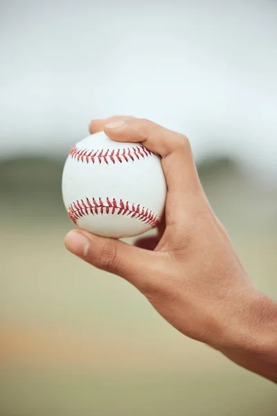 Giocatore Baseball Lanciatore Mani Palle Obiettivi Sportivi Abilità Nei Giochi — Foto Stock