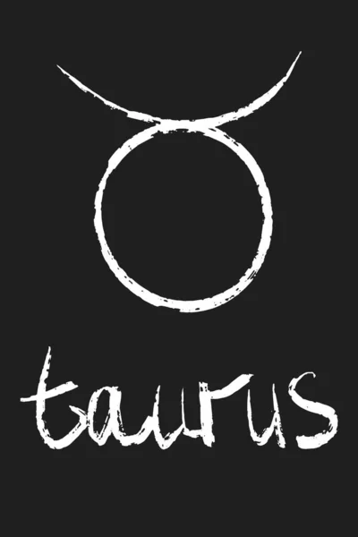 Taurus Zodiac Sign Handwritten Brush Design Vector Illustration Horoscope Symbol — Stock Vector
