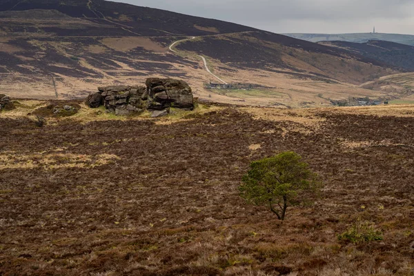 Baldstone Gib Torr Looking Roaches Ramshaw Rocks Hen Cloud Winter — Stock Photo, Image