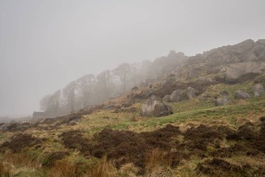 Staffordshire, Peak District Ulusal Parkı 'nda gün doğumunda The Hamamböcekleri' nde sıcaklık değişimi..