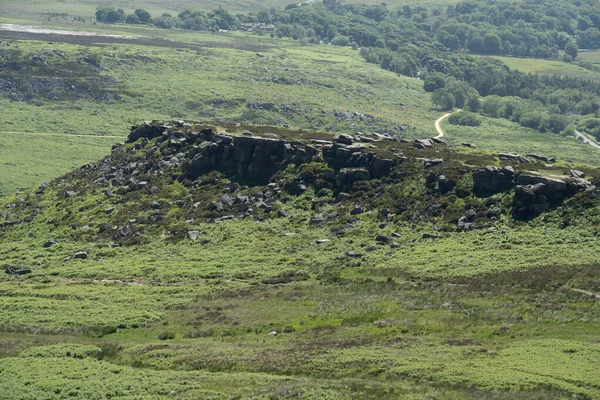 Vue Ancien Fort Colline Âge Fer Carl Wark Depuis Higger — Photo