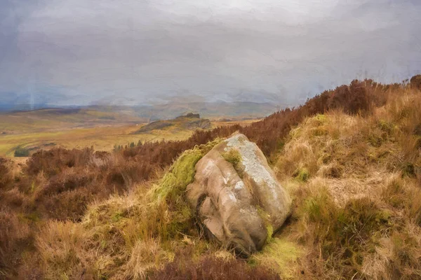 Pintura Digital Baldstone Gib Torr Olhando Para Baratas Ramshaw Rocks — Fotografia de Stock