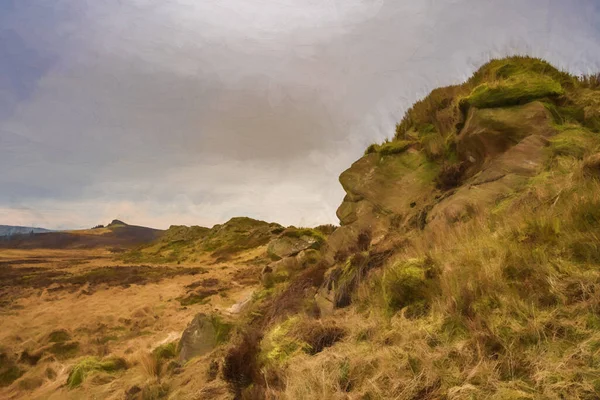 Pintura Digital Baldstone Gib Torr Olhando Para Baratas Ramshaw Rocks — Fotografia de Stock