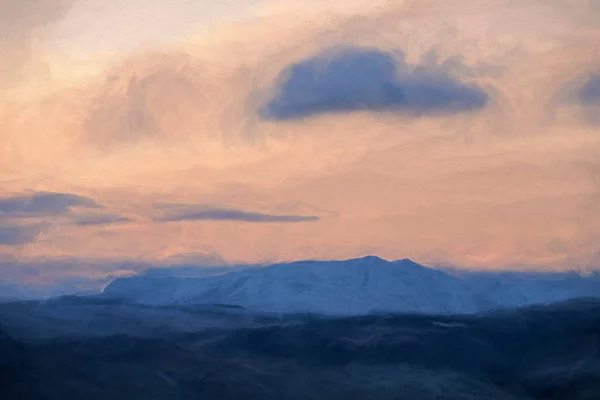 Arenig Fawr Dijital Tablosu Gün Doğumunda Ngiltere Deki Snowdonia Ulusal — Stok fotoğraf