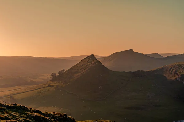 Sonnenuntergang Auf Parkhouse Hill Und Chrome Hill Von Hitter Hill — Stockfoto