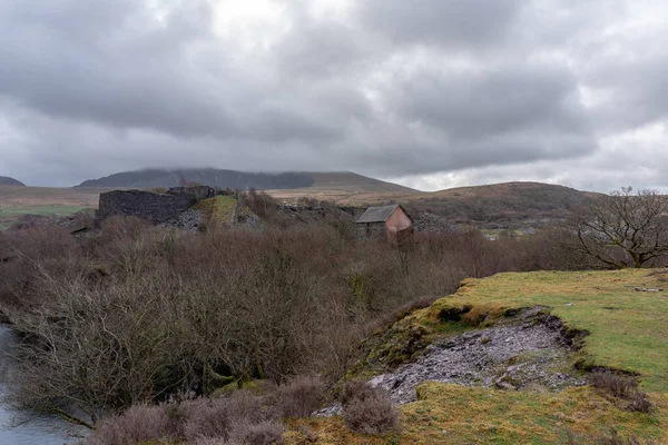 Abandonado Cornish Beam Engine Dorothea Slate Quarry Nantlle Valley País — Fotografia de Stock