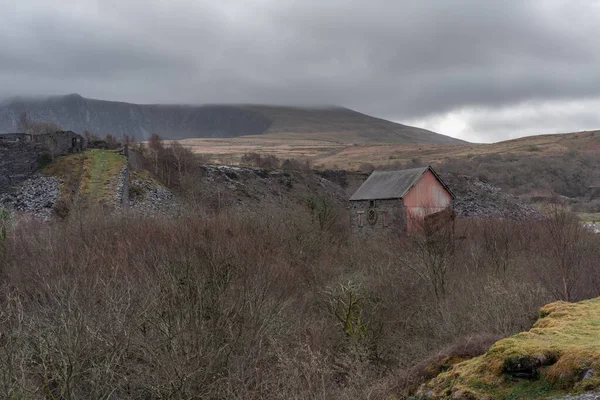 放棄されたコーニッシュ ビーム エンジン Dorthea Slate Quarry Nantle Valley Wales Gwyndd — ストック写真