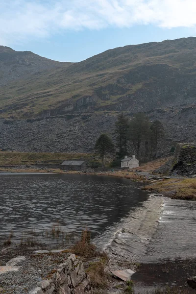 Abandoned Cwmorthin Terrace Rhosydd Slate Quarry Blaenau Ffestiniog Gwynedd País — Fotografia de Stock