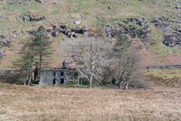 Заброшенная Терраса Cwmorthin Сланцевый Карьер Rhosydd Blaenau Feliniog Гвинедде Уэльс — стоковое фото